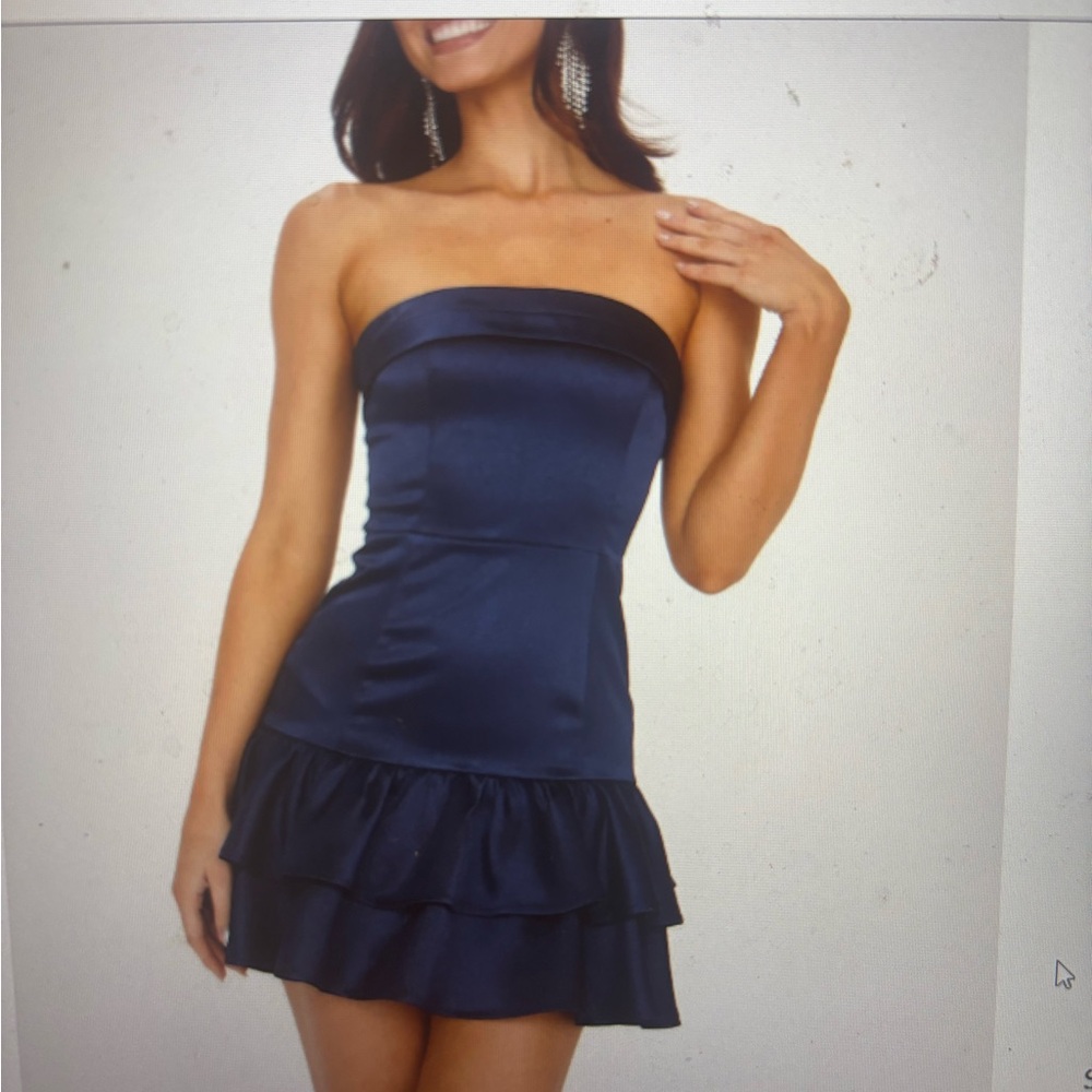 Hello Molly Stories of Style Navy Strapless Dress